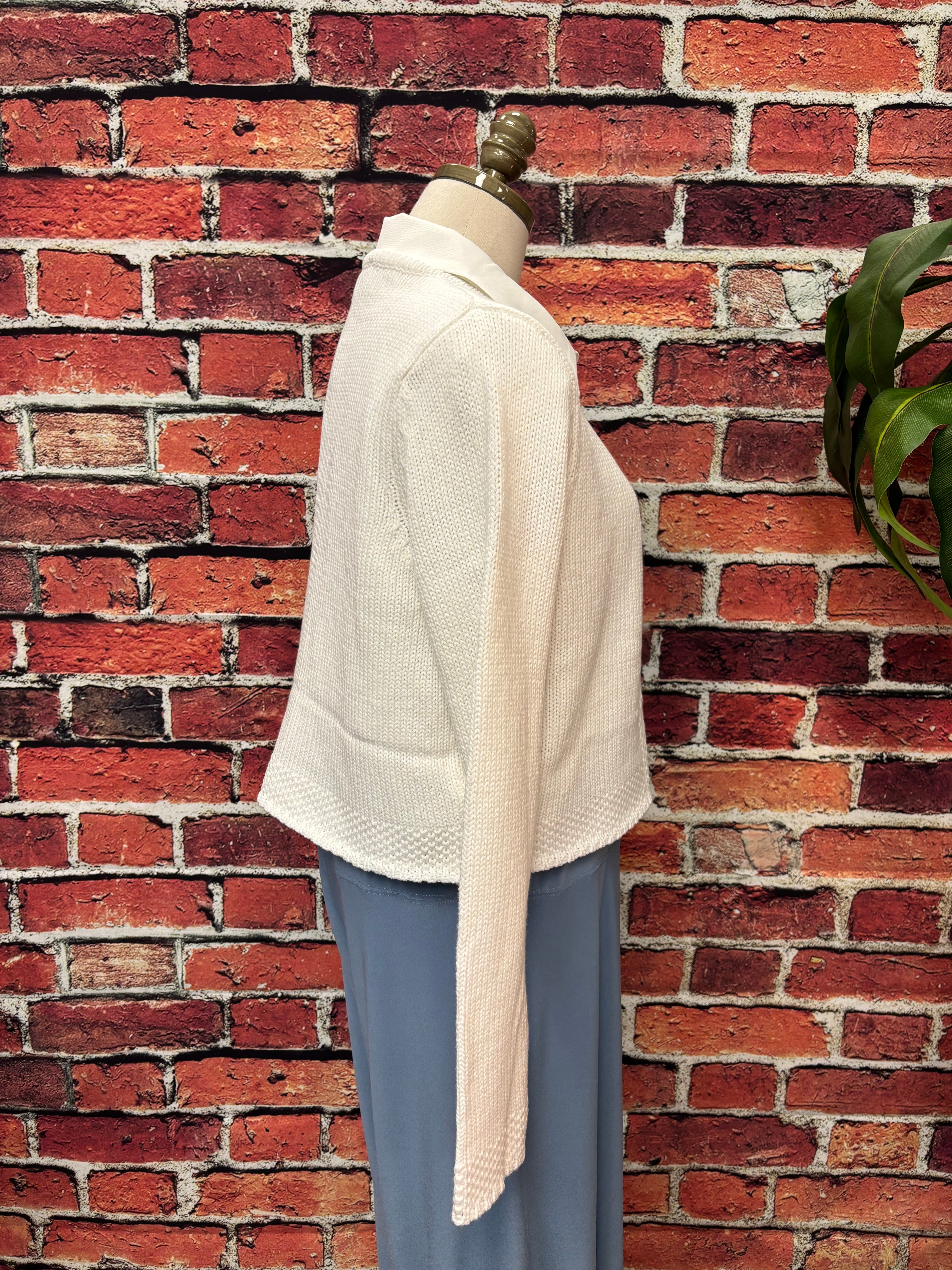 Classic White One-Button Cardigan