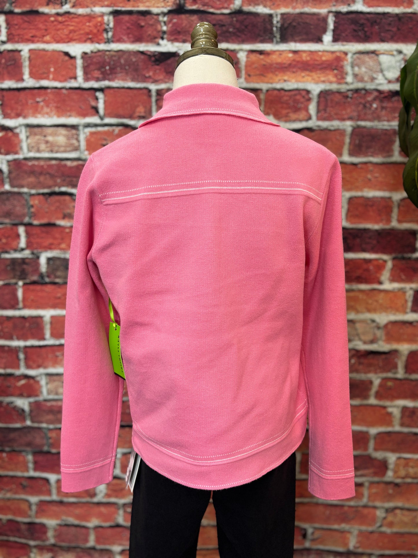Contrast Stitch Knit Button-Up Cardigan