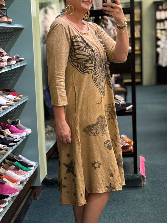 Vintage Butterfly Maxi Dress