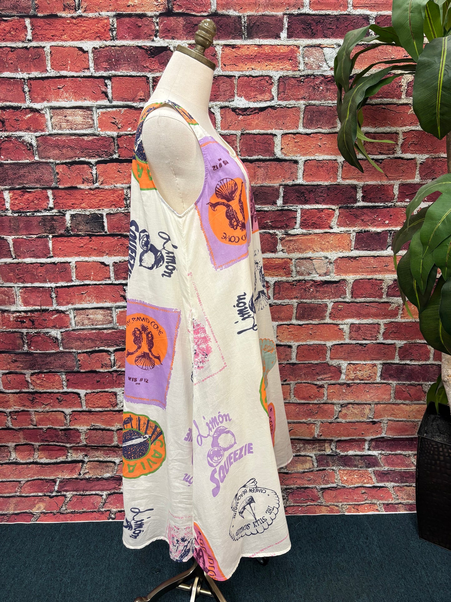 Coastal Patchwork Boho Midi Dress
