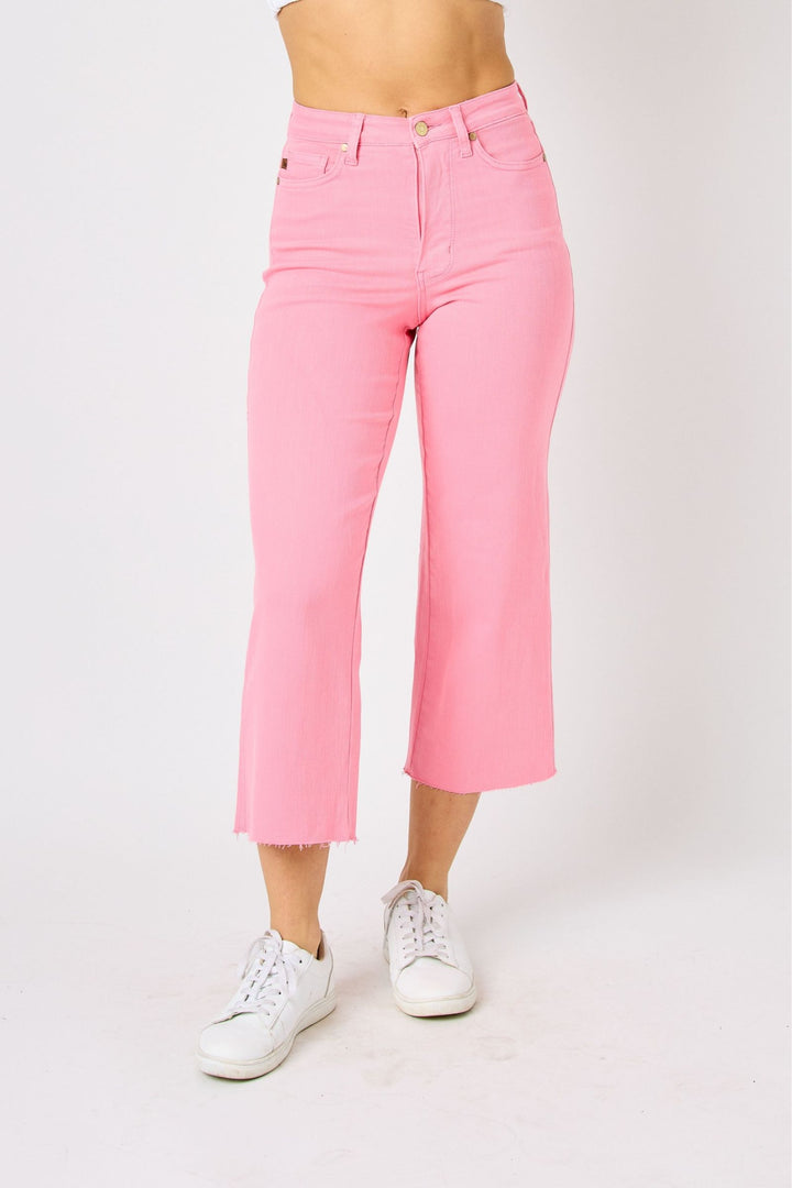 Judy Blue High Waist Garment Dyed Wide Leg Crop * FINAL SALE*