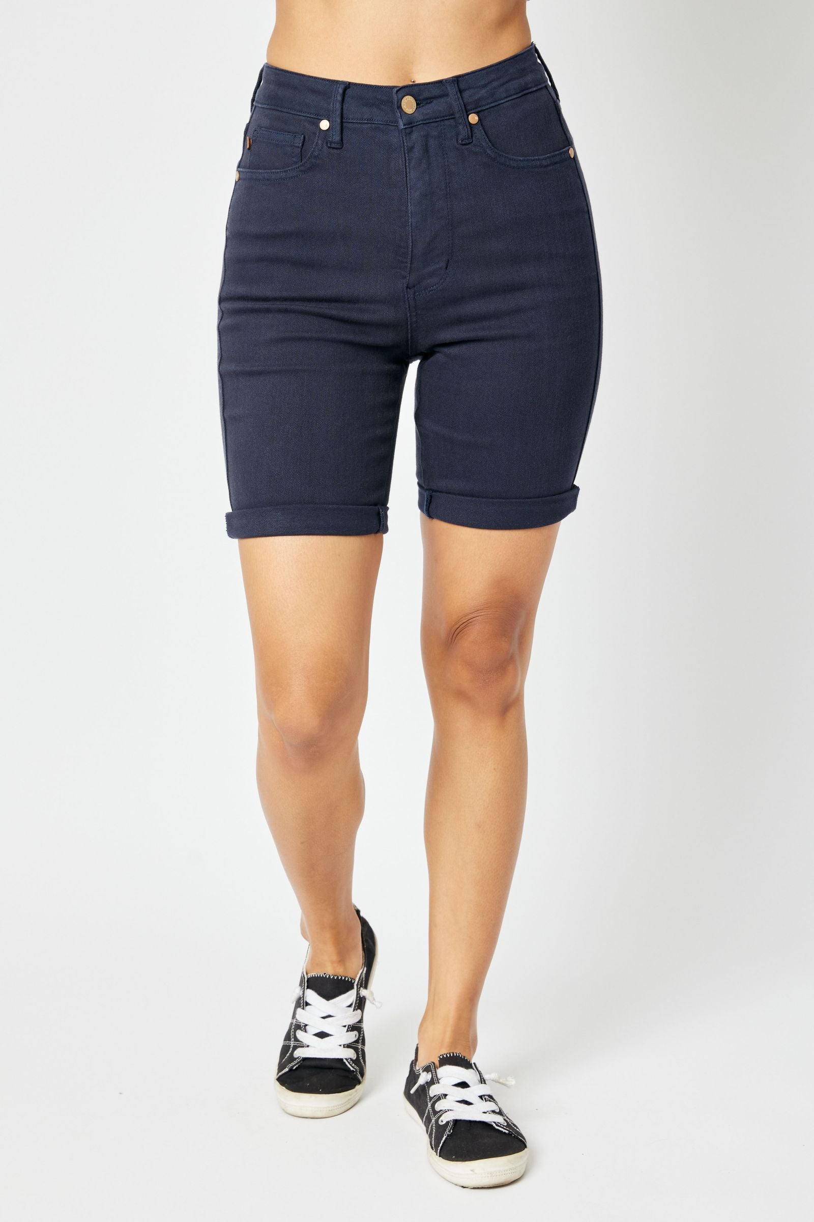 Judy Blue High Waist Garment Dyed Tummy Control Bermuda Shorts