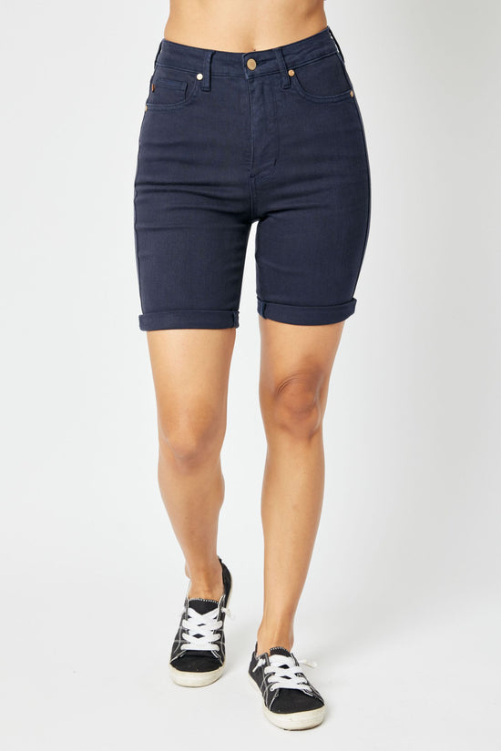 Judy Blue High Waist Garment Dyed Tummy Control Bermuda Shorts