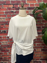 Load image into Gallery viewer, Glazed Cotton Batwing Waist Tie T-Shirt
