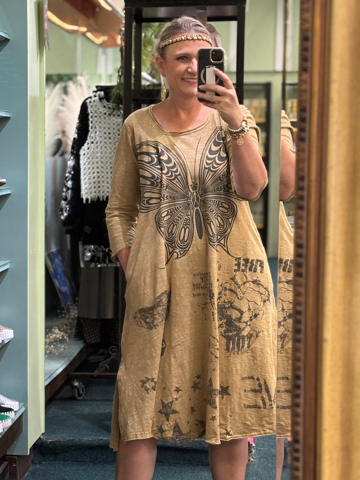 Vintage Butterfly Maxi Dress