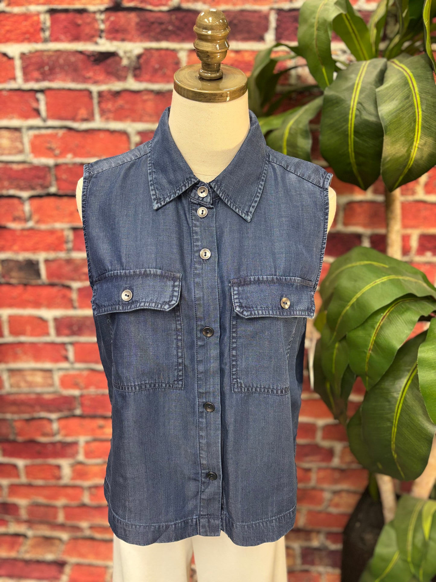 Sweet on Chambray Utility Top