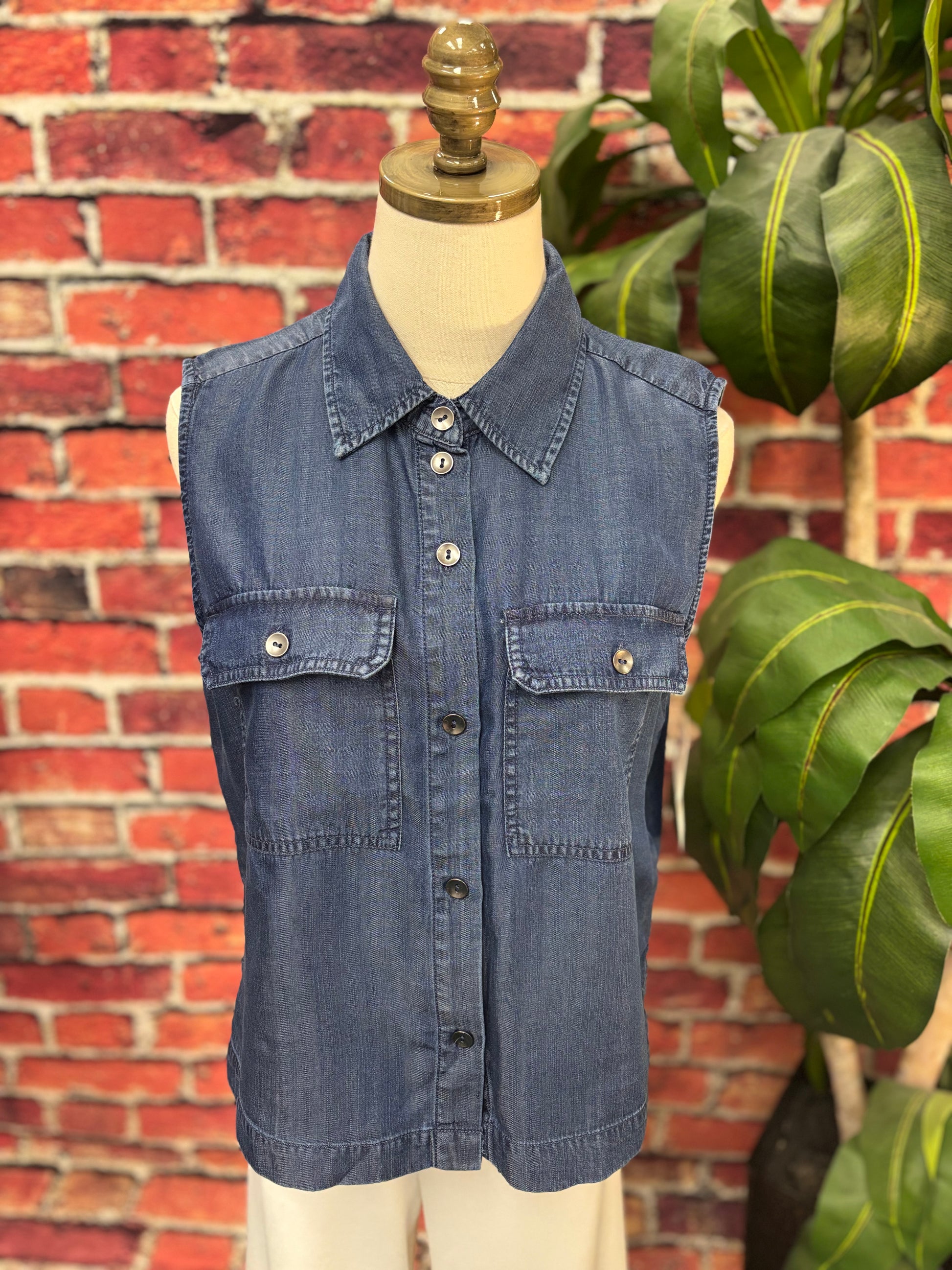 Sweet on Chambray Utility Top