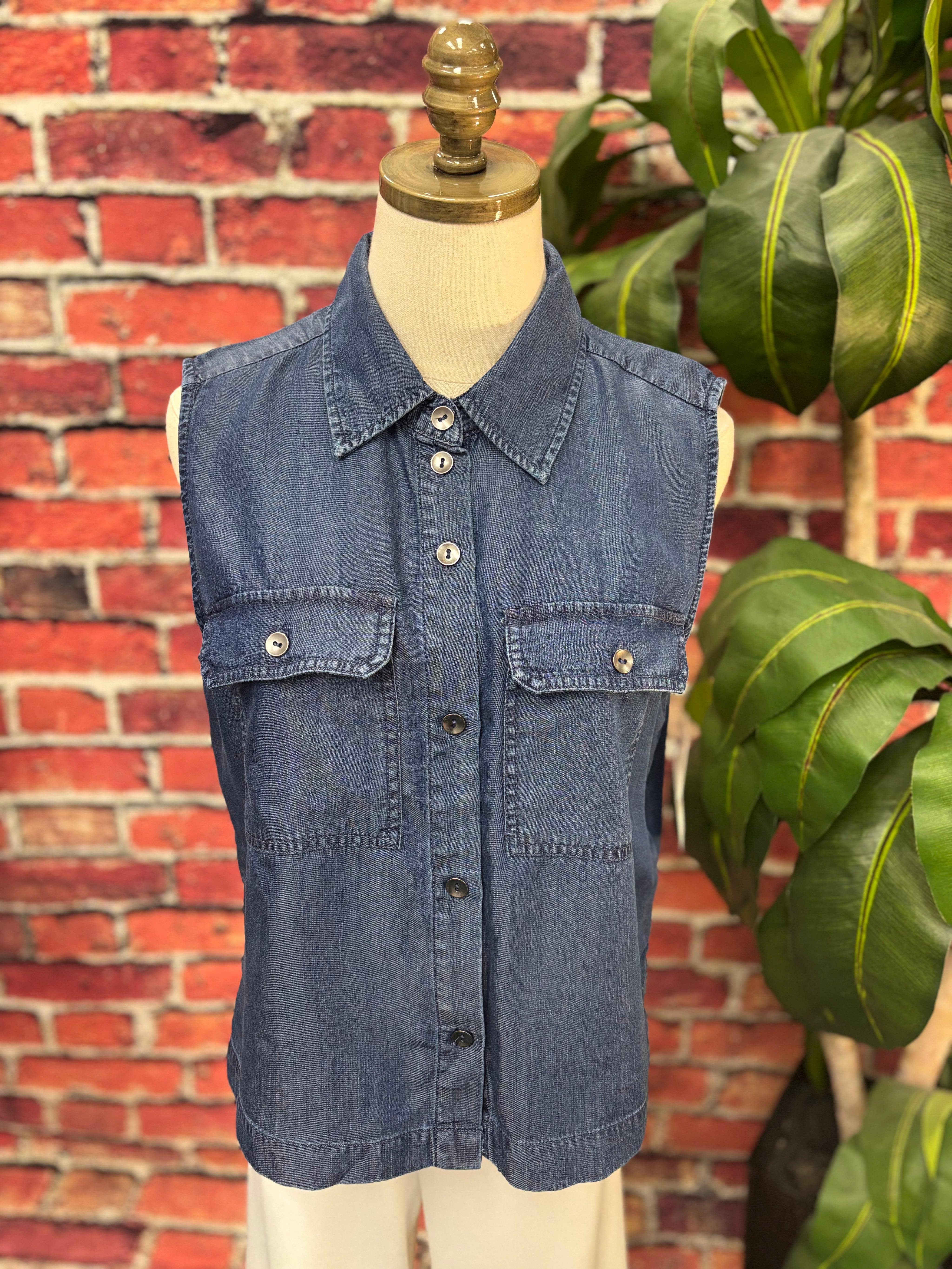 Sweet on Chambray Utility Top
