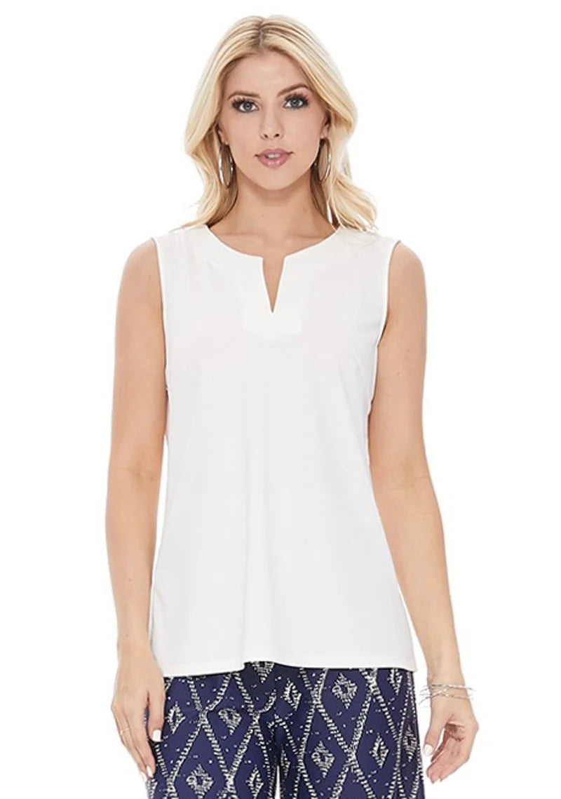 Gina Split Neck Sleeveless Top
