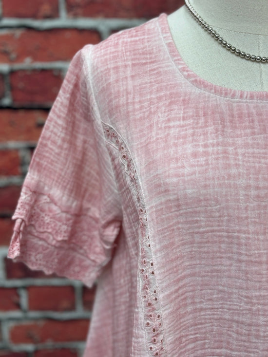 Blush Boho Breeze Slub Top