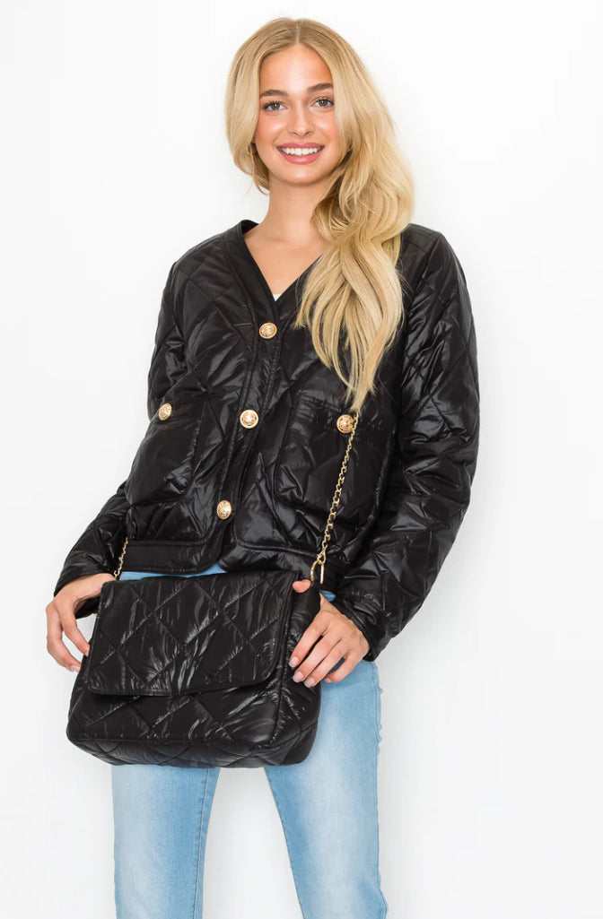 Johya Puff Jacket Matching Crossbody Bag