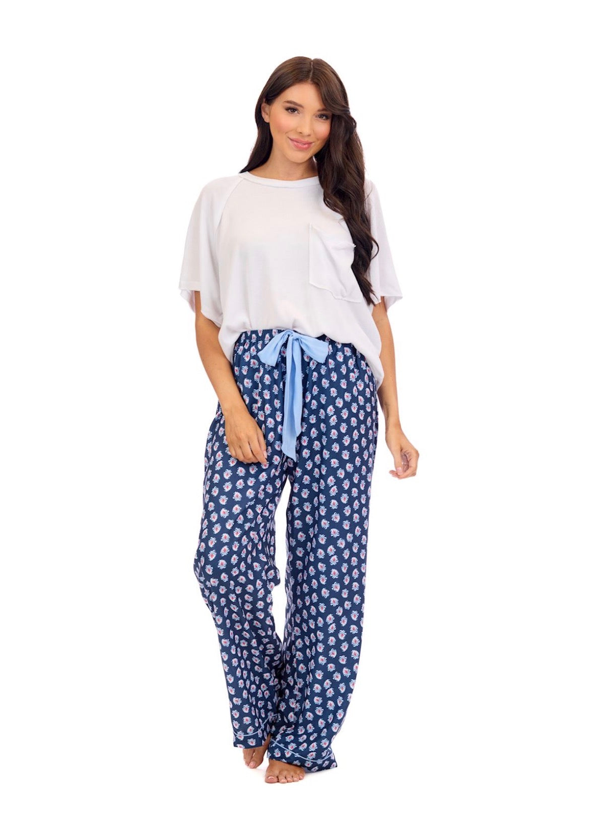 Navy Floral Pajama Pants