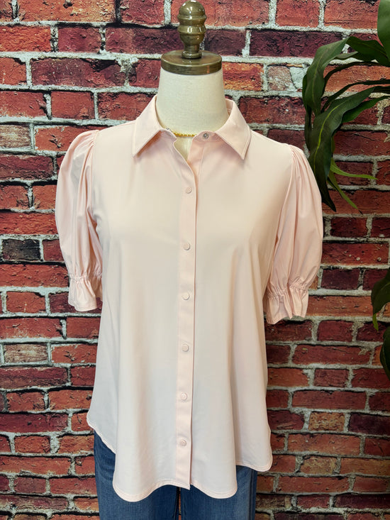Snap Front Knit Blouse