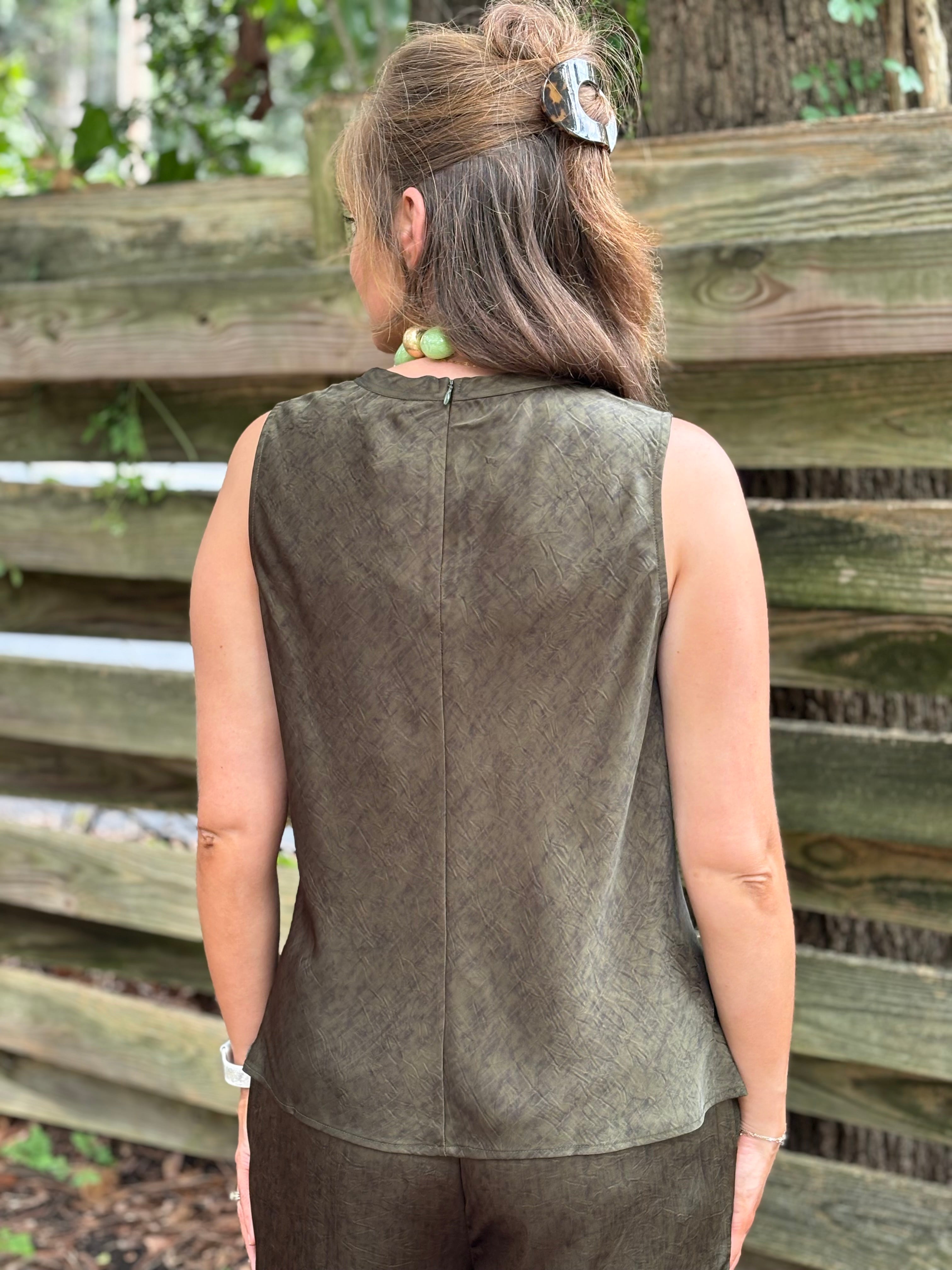 Sleeveless Satin Top