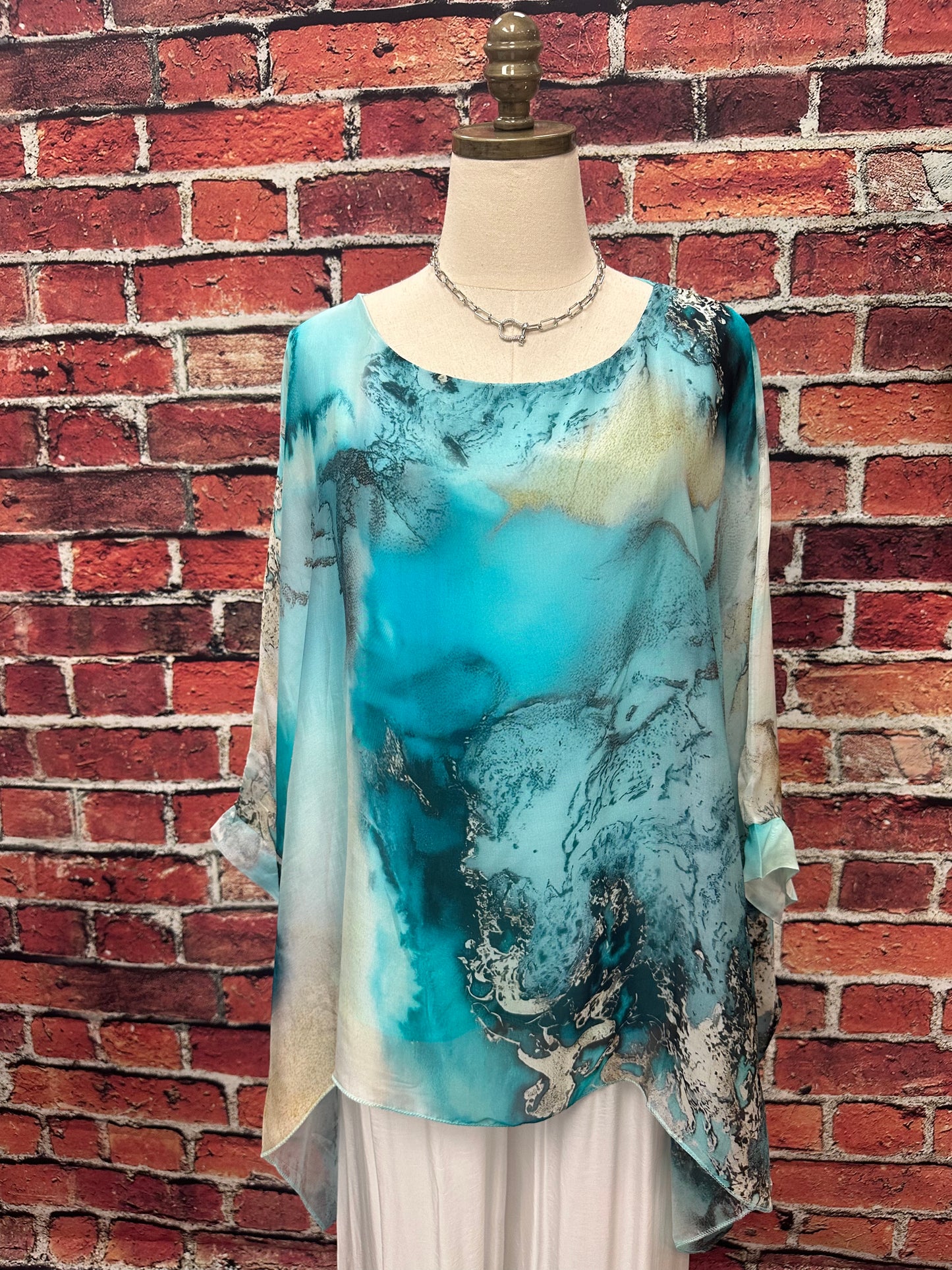 Poncho Silk Top