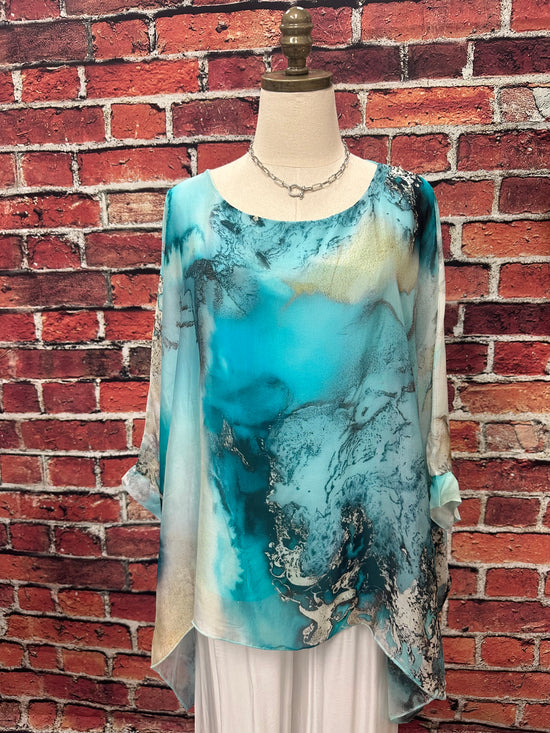 Poncho Silk Top