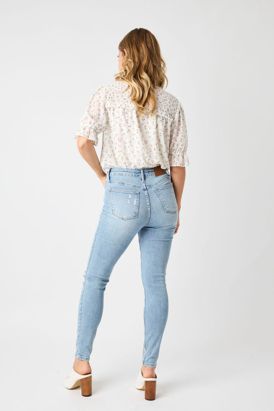Judy Blue Mid Rise Tummy Control Destroy Skinny *FINAL SALE*
