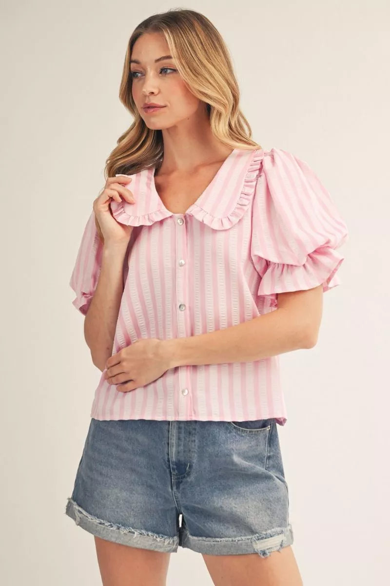 Short Puff Sleeve Top*FINAL SALE*