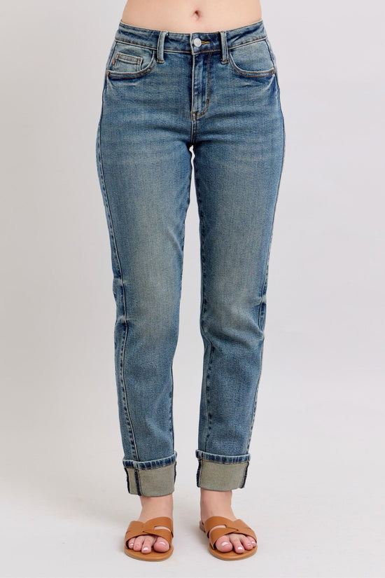 MR Vintage Wash SS Panel & Double Roll Cuff Boyfriend