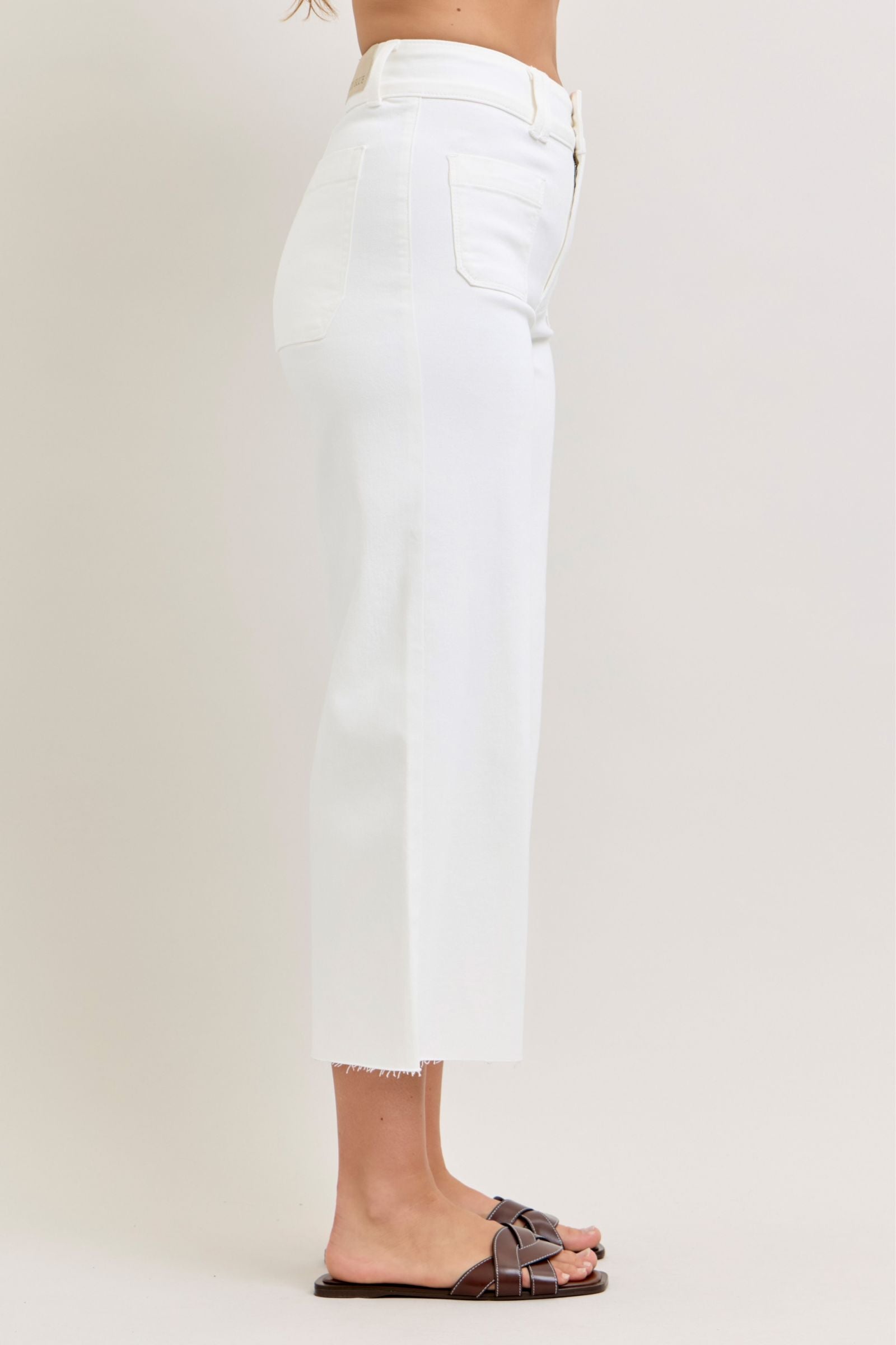 Judy Blue HW Wide Crop Front Patch Pockets