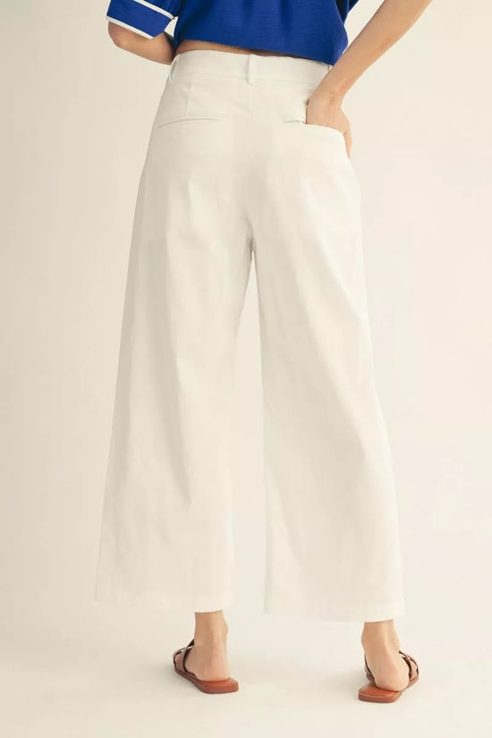 Scalloped Pocket Wide-Leg Crop Pants *FINAL SALE*
