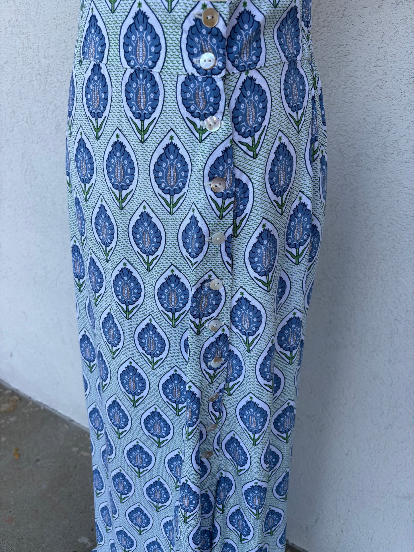 Bluebell Breeze Beaded Button Top