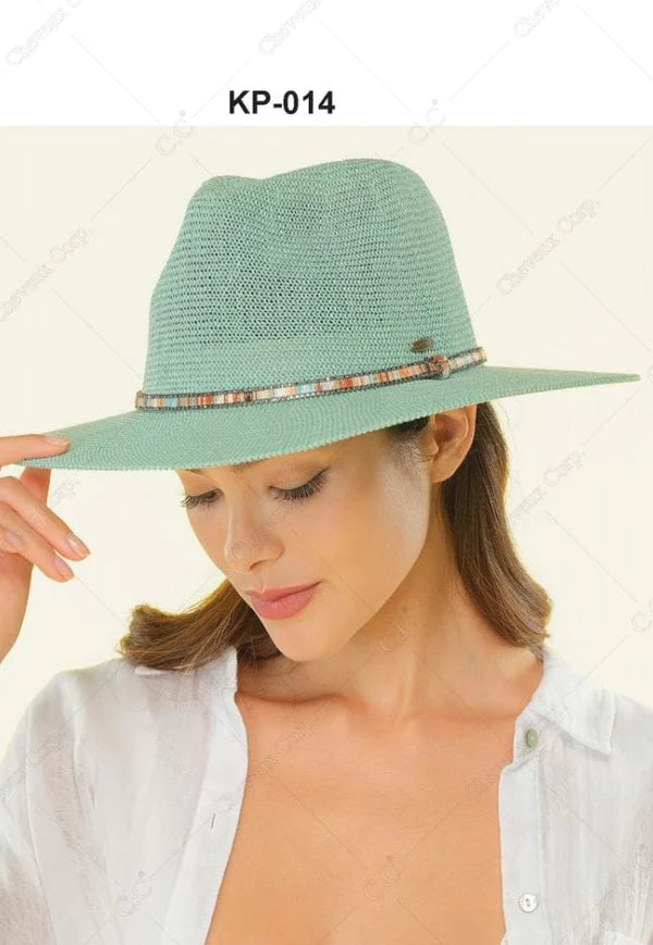 Panama Rhinestone Thread Detail Hat *FINAL SALE*