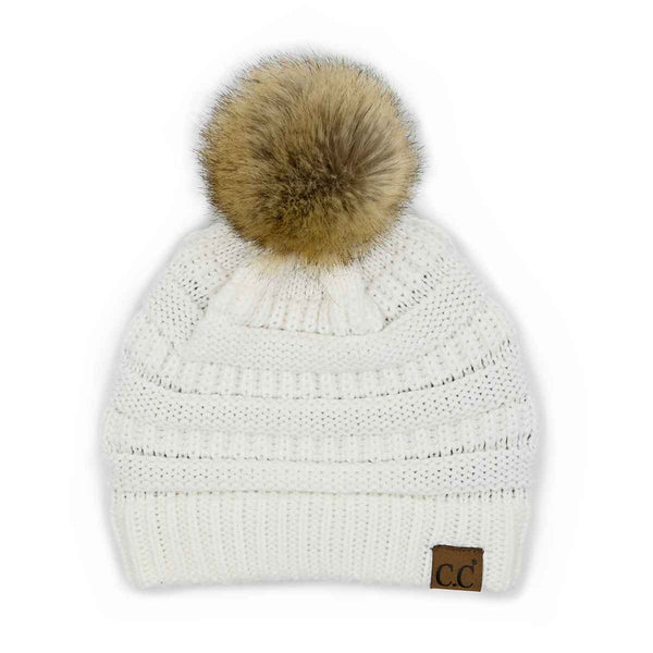 Mia Knit Fur Pom Beanie