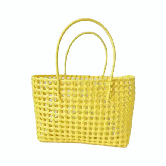 Elysa See Through Hand Woven Eco Plastic Tote Bag
