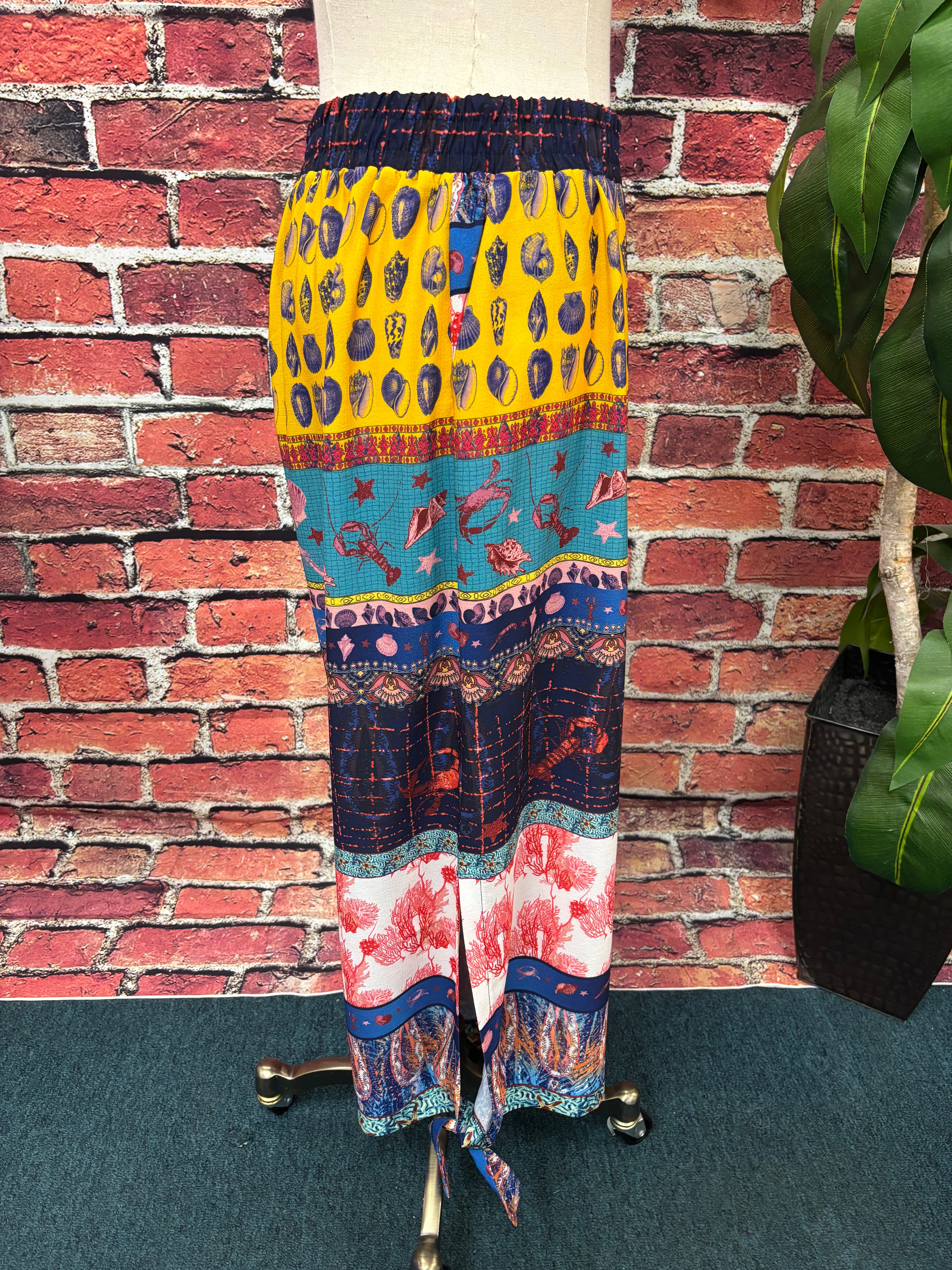 Seaside Patchwork Palazzo Pants