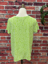 Load image into Gallery viewer, Lime Textured Stripe Knit Top
