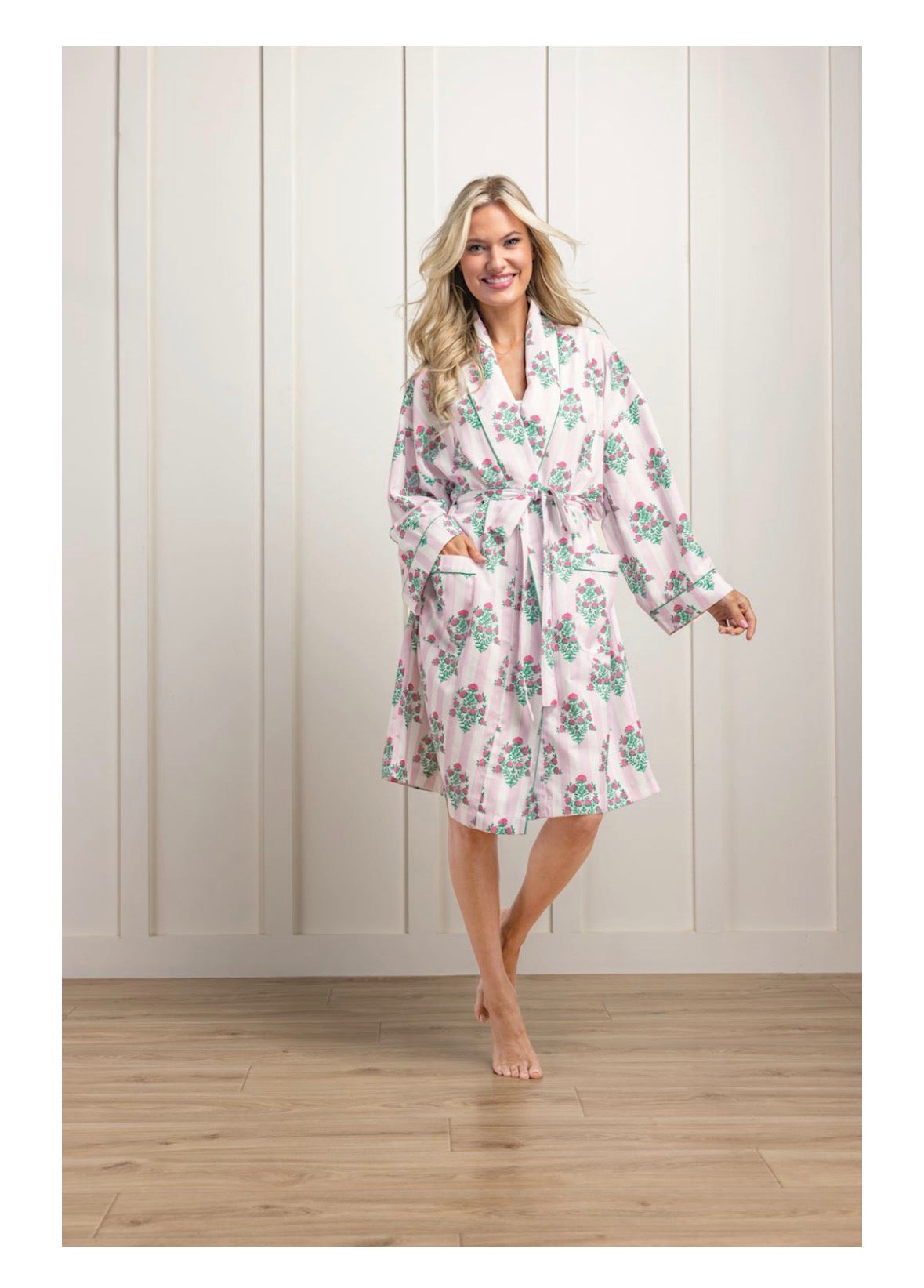 Dahlia Block Print Robe