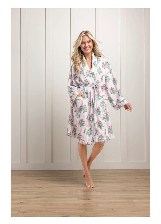 Dahlia Block Print Robe