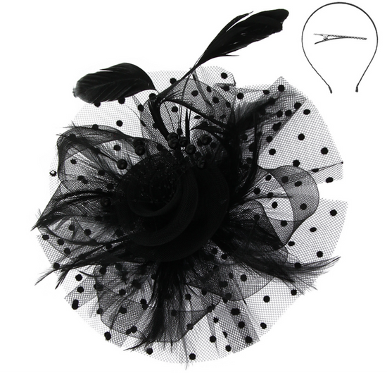 Feather Flower & Leaf Fascinator
