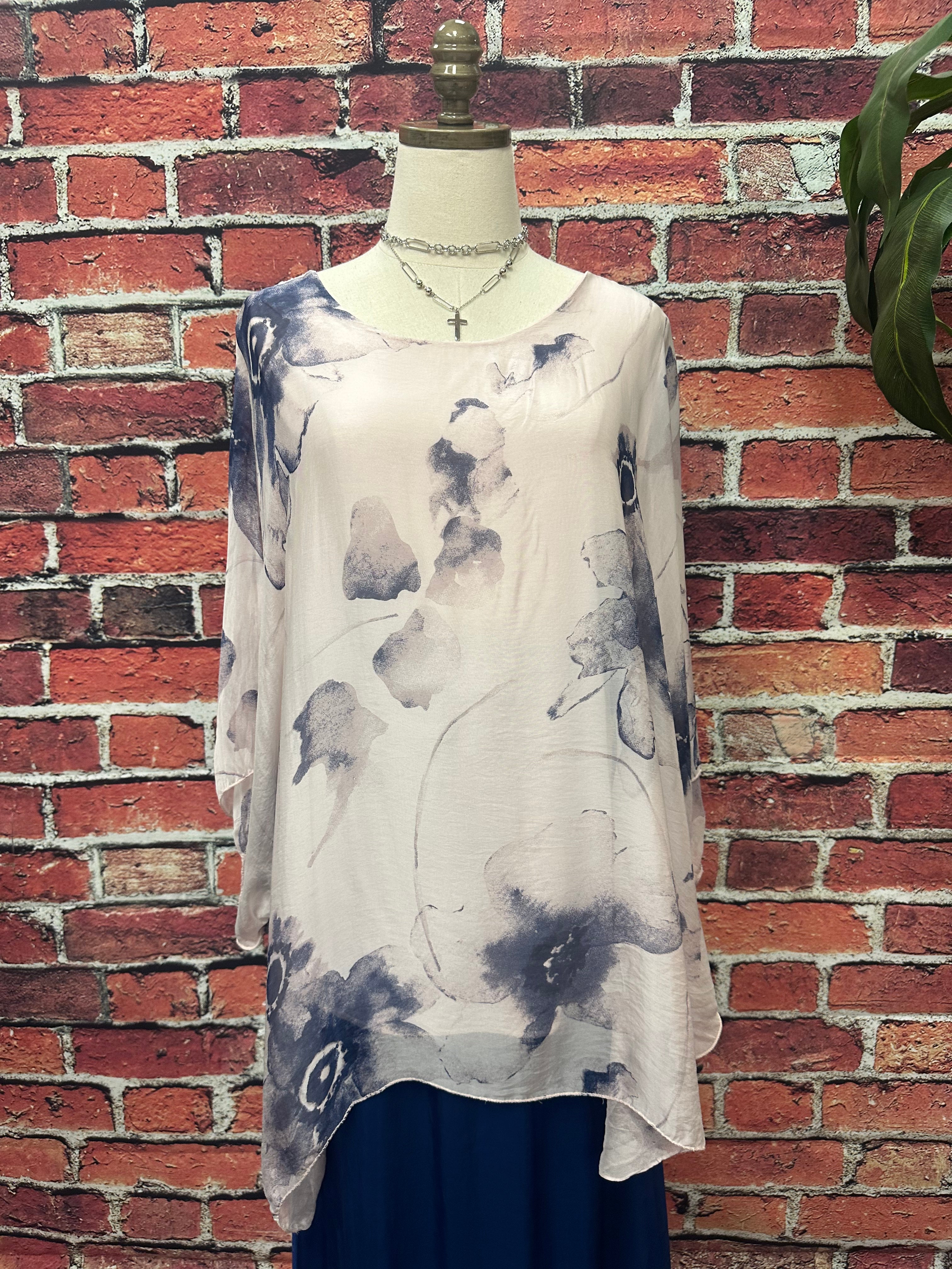 Poncho Silk Top