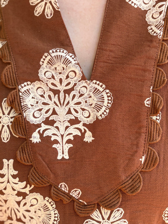 Walnut Mix Tiered Mini Dress