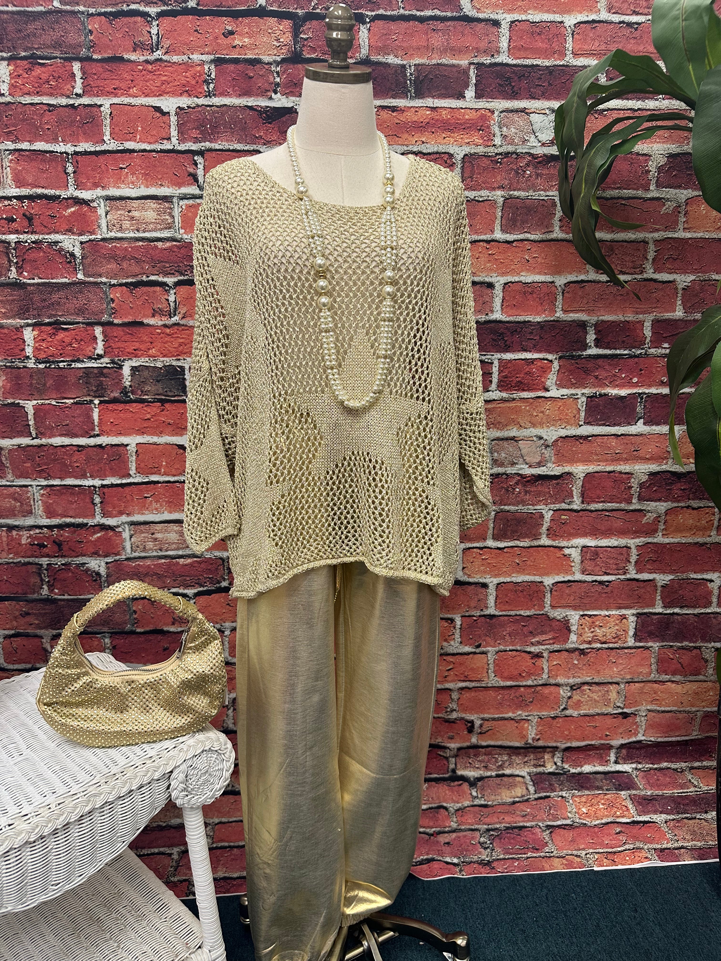 Metallic Gold Jogger Pants *FINAL SALE**
