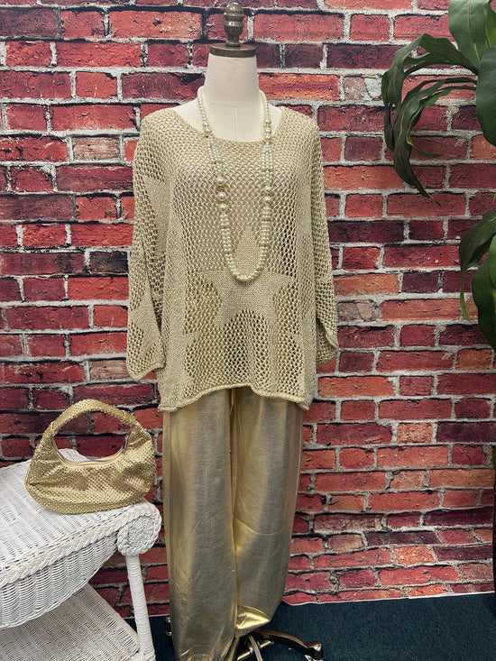 Metallic Gold Jogger Pants *FINAL SALE**