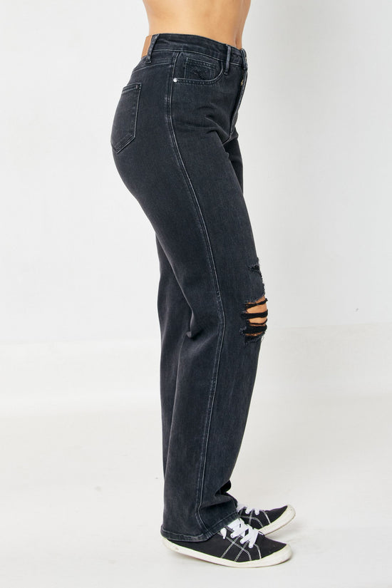 Judy Blue HW Rigid Magic 90'S Knee Destroy Straight