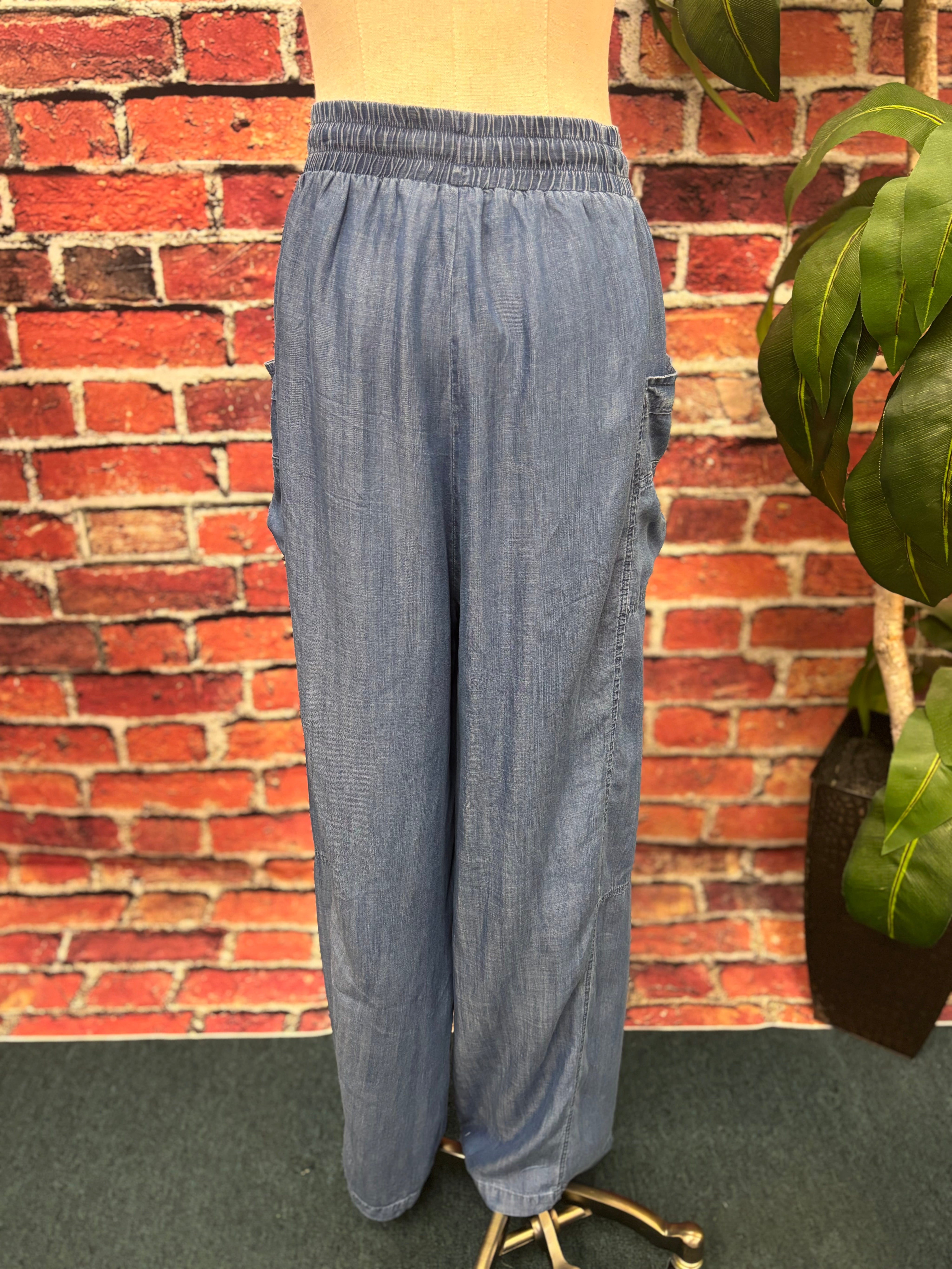 Chambray Cloud Palazzo Pants