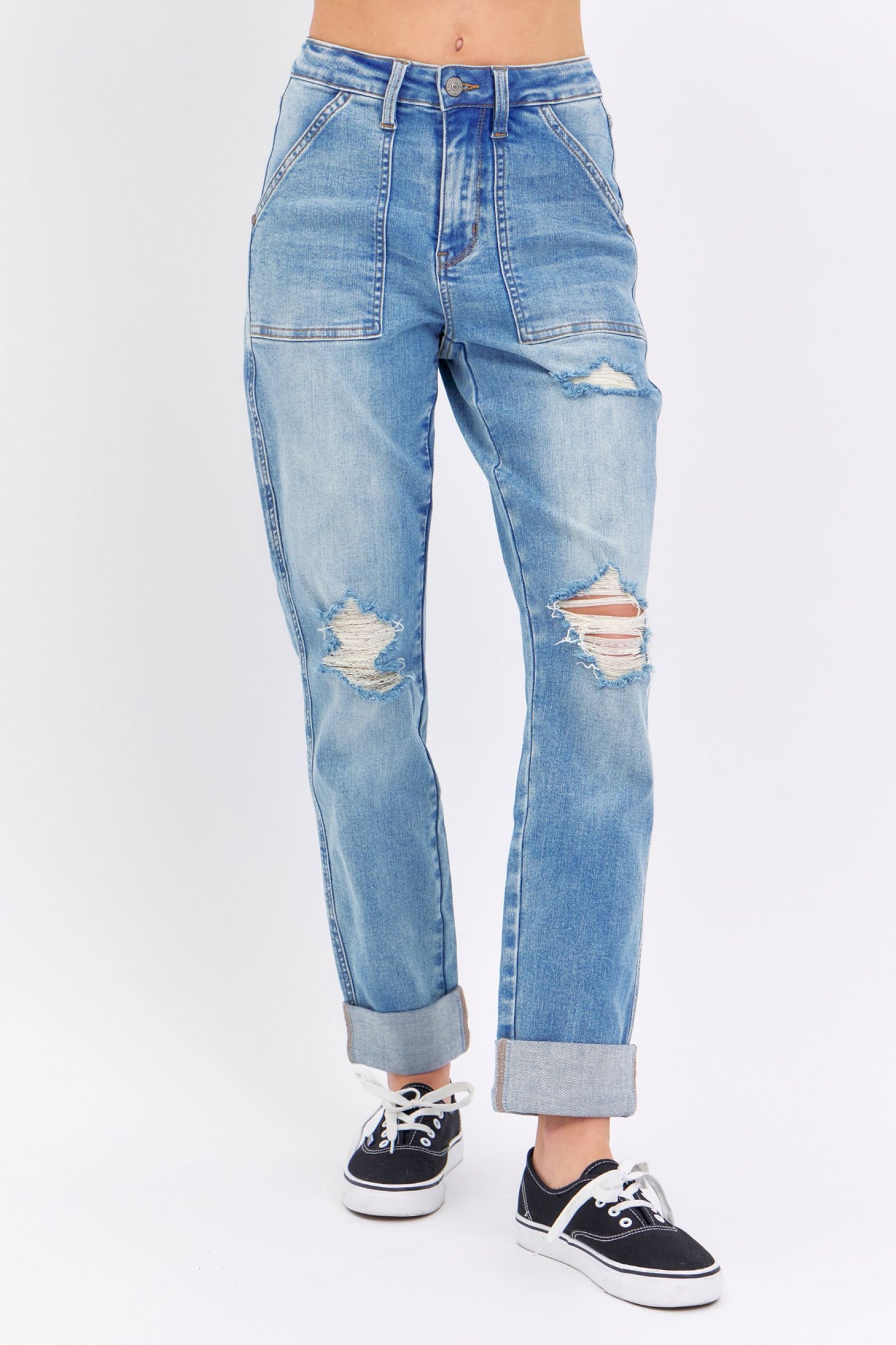 Judy Blue High Waist Pocket & Destroy Boyfriend