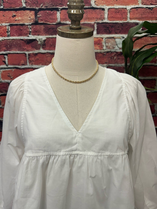 Cotton V-Neck Blouse