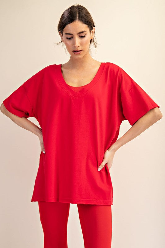 Oversized Reversible V Neck Top *FINAL SALE*