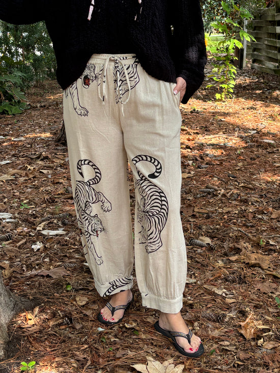 Ivory Tiger Harem Pant
