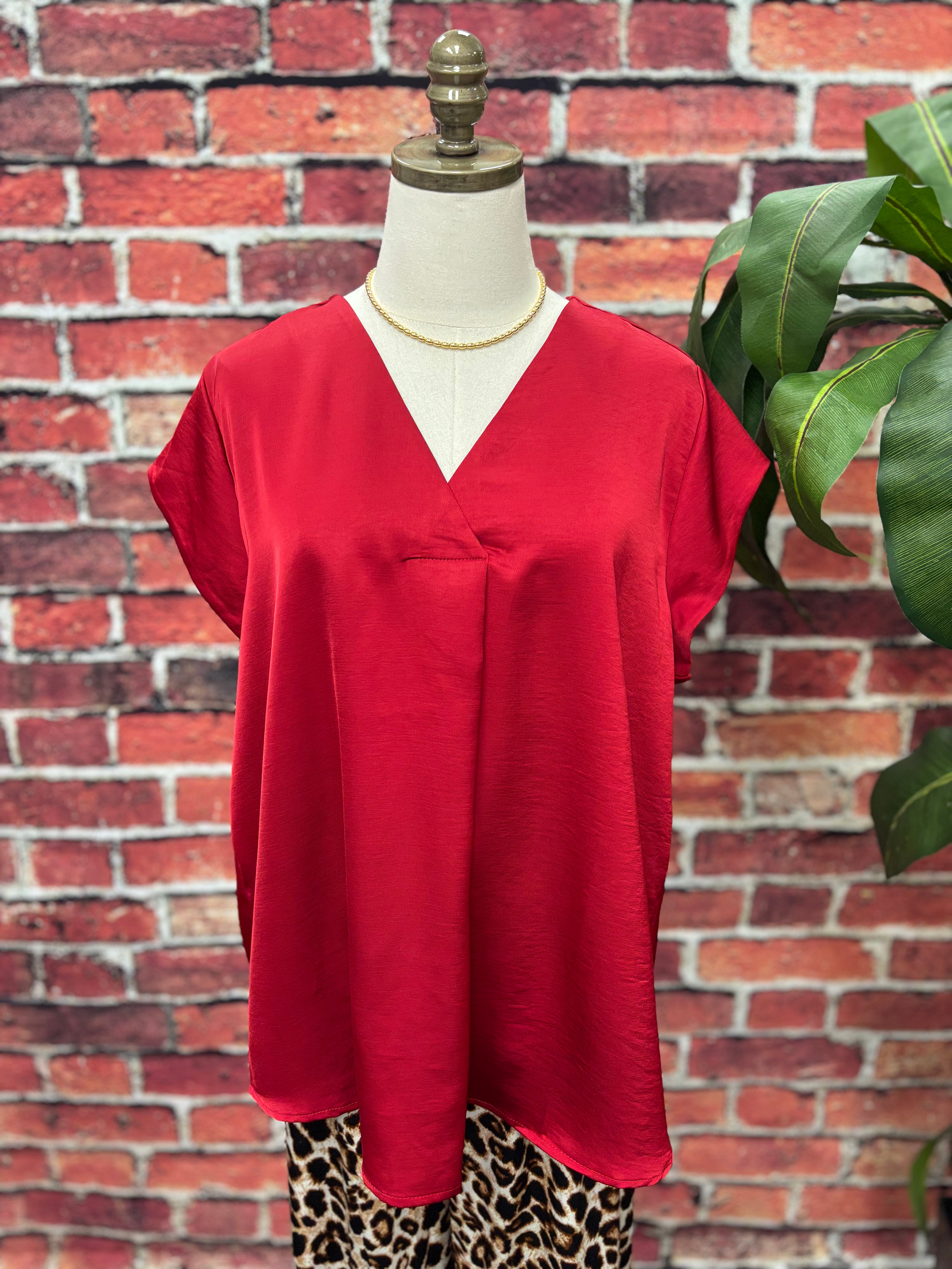 Silky V-Neck Everyday Blouse