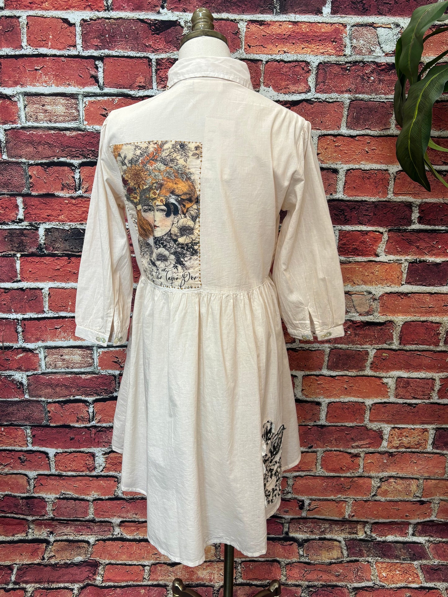 Vintage Storybook Cotton Shirt Dress