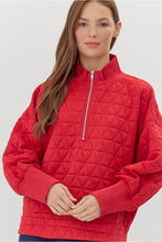 Load image into Gallery viewer, Quilted Half Zip Pullover
