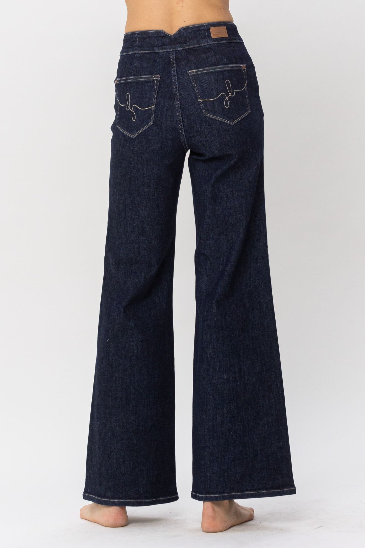Judy Blue HW Rinse Geometric Wide Leg