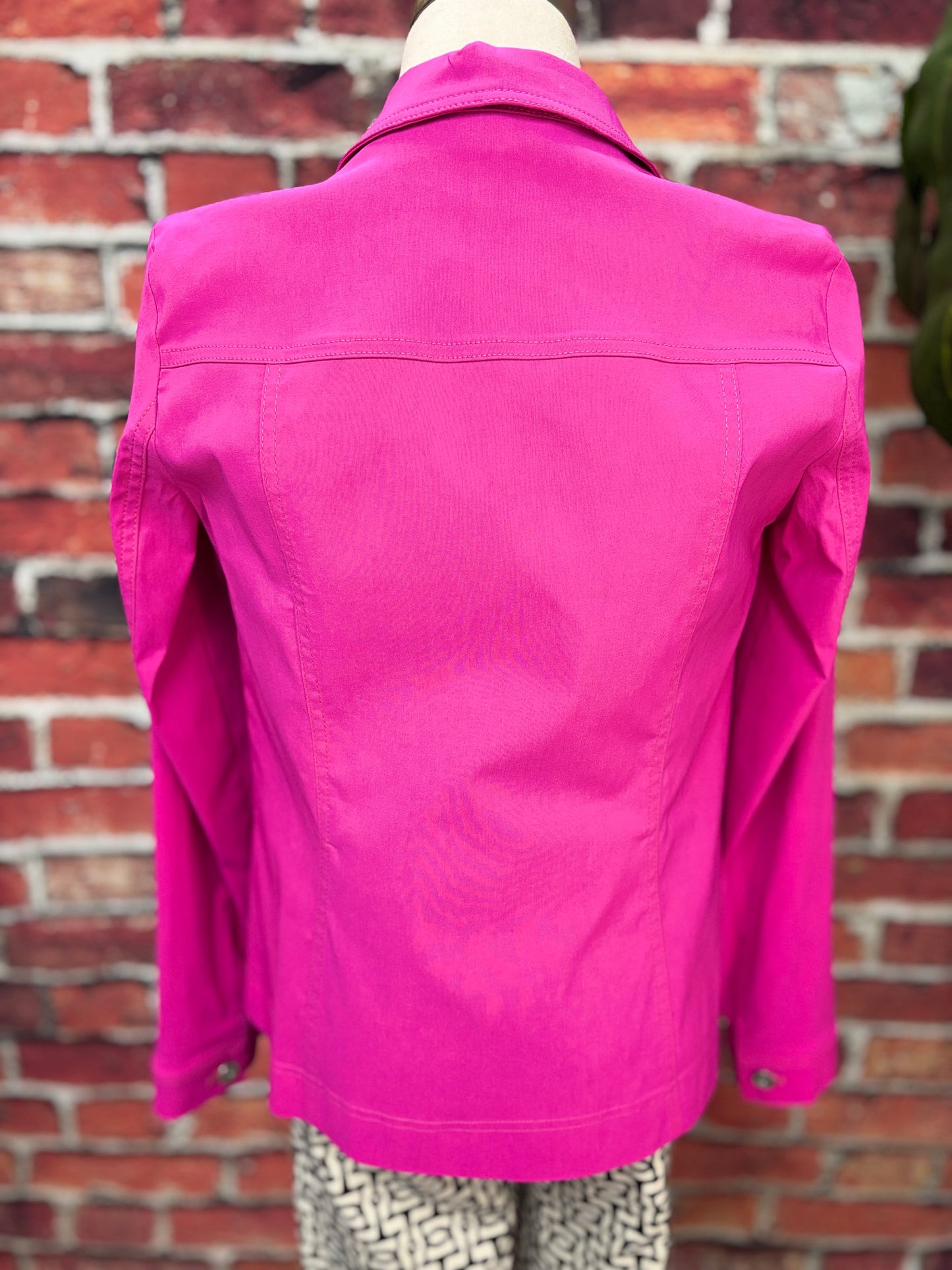 Hot Pink Stretch Denim Jacket