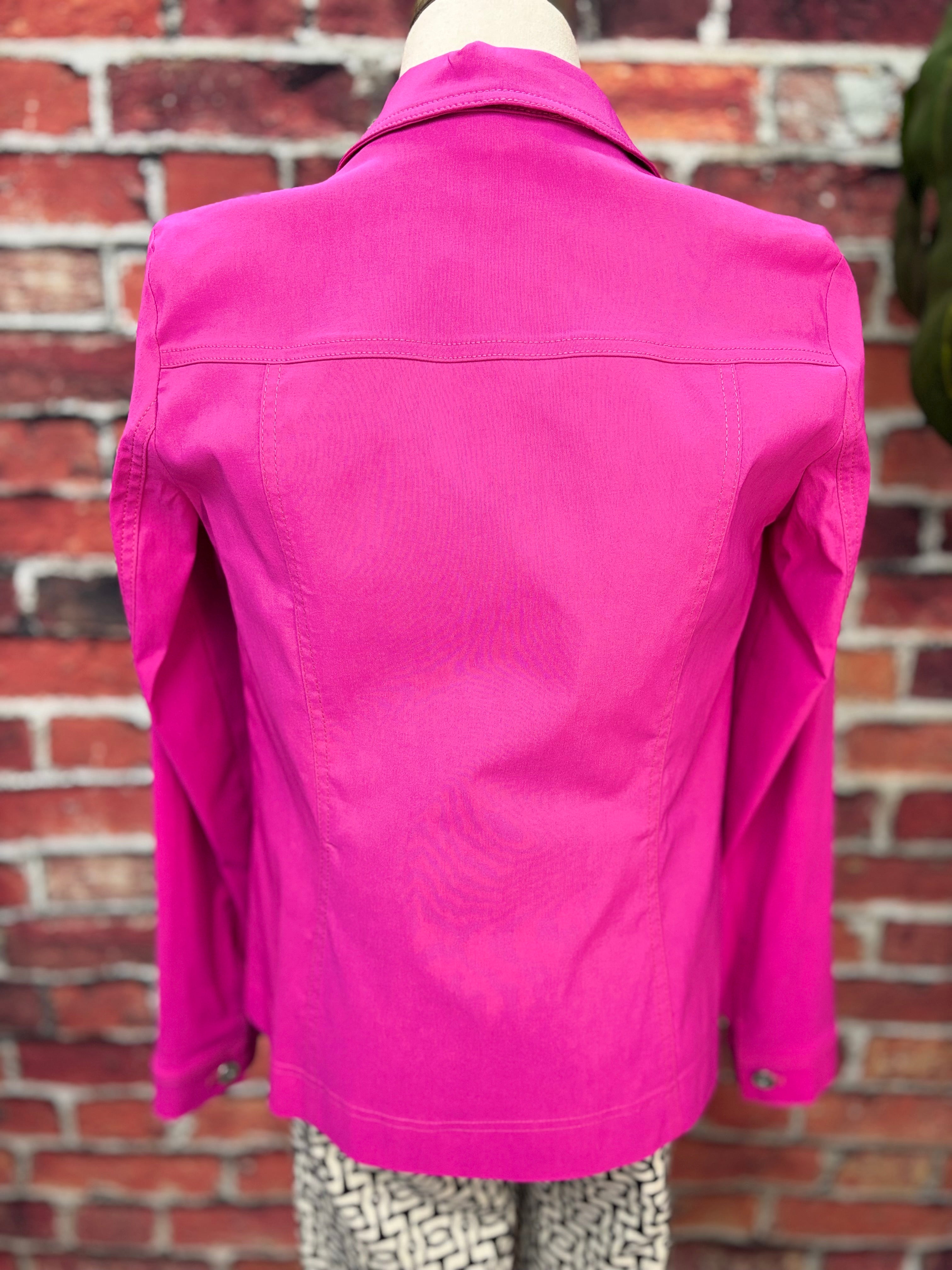 Hot Pink Stretch Denim Jacket